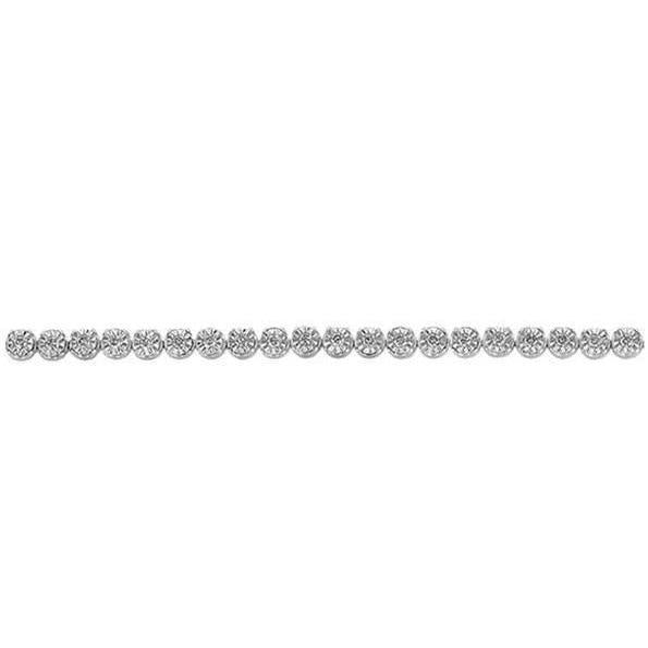Damen Illusion Tennisarmband 6 Karat runde Diamanten 14 Karat Weißgold