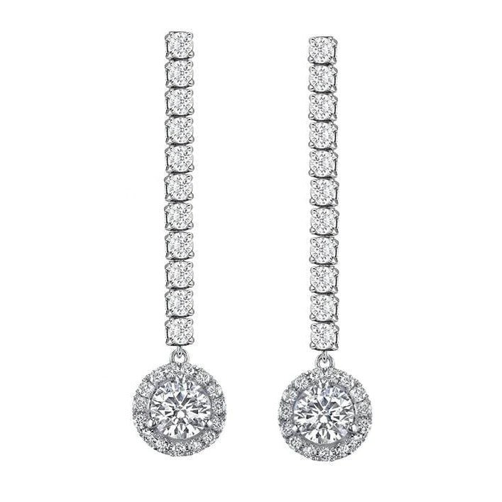 Diamant-Tropfen-Ohrringe Weißgold 14K 6.75 Karat