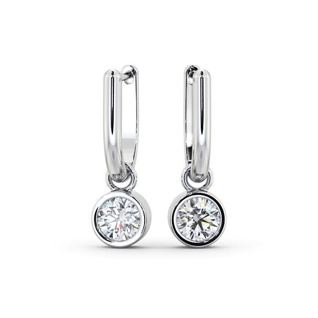 Drop Down Lünette Ohrringe 1 Karat Runder Diamant Damenschmuck