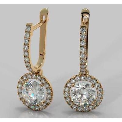 Ohrhänger runder Diamant 4,50 Karat - harrychadent.ch