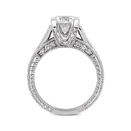 2,50 karat runder diamant-verlobungsring milgrain vintage-stil