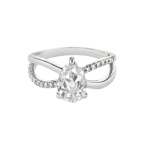 Birne alter Bergmann Diamant Ehering Split Shank Schmuck 3 Karat - harrychadent.ch
