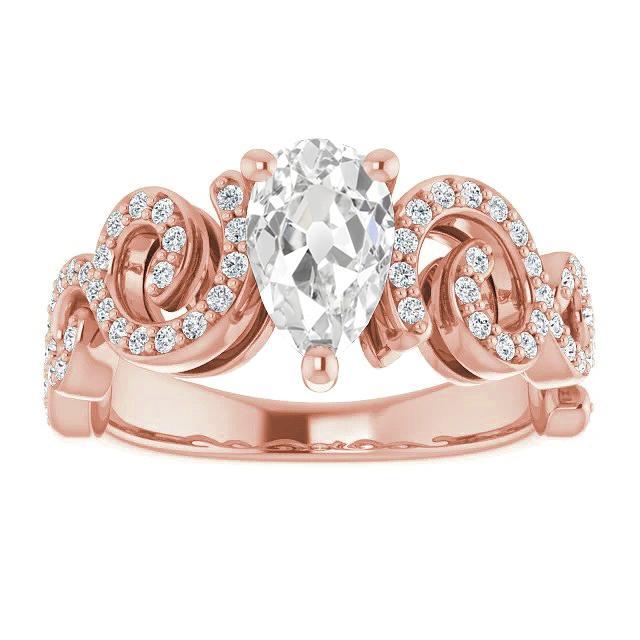 Birne Alter Minenschliff Diamant Fancy Ring Verdrehter Schaft 5,20 Karat Gold - harrychadent.ch