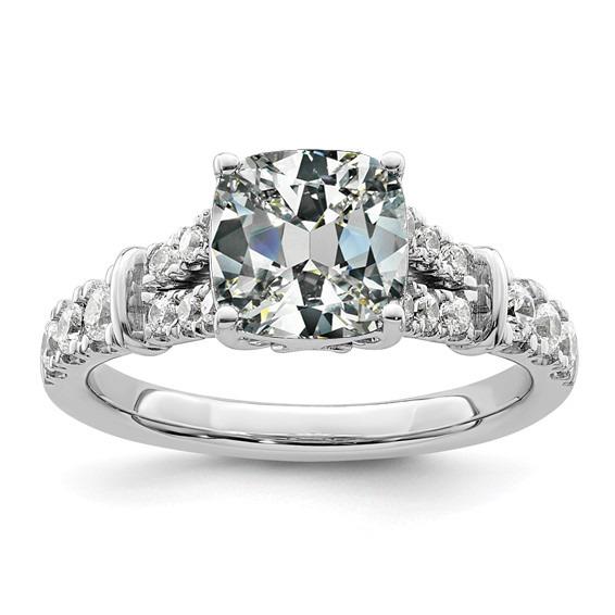 Damen Ehering Kissen Alter Minenschliff Diamant 6,50 Karat 14K Gold - harrychadent.ch