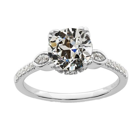 Damen Ehering mit Akzenten runder Altschliff Diamant 3,50 Karat - harrychadent.ch