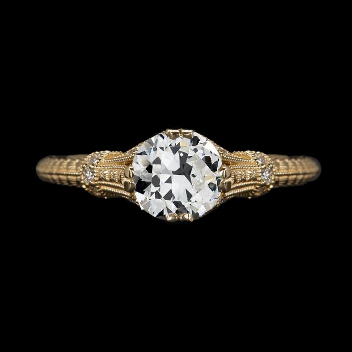 Damen Ehering Rund alter Bergmann Diamant 14K Gold 2,50 Karat - harrychadent.ch