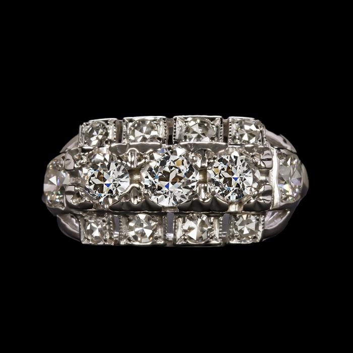 Damen Ehering Rund Alter Bergmann Diamant Antiker Stil 3,25 Karat - harrychadent.ch