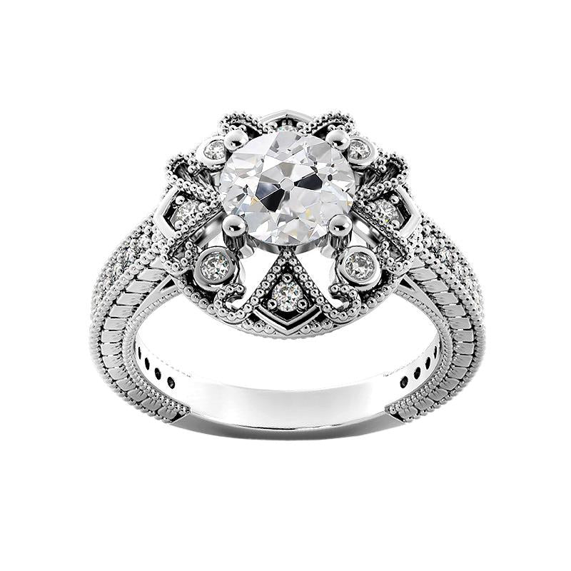 Damen Ehering Rund alter Bergmann Diamanten Antiker Stil 3,25 Karat - harrychadent.ch