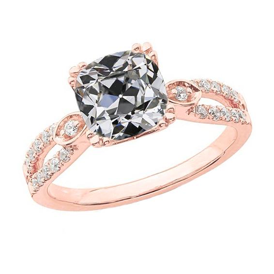 Damen Ehering rund & Kissen alter Bergmann Diamant 6,75 Karat - harrychadent.ch