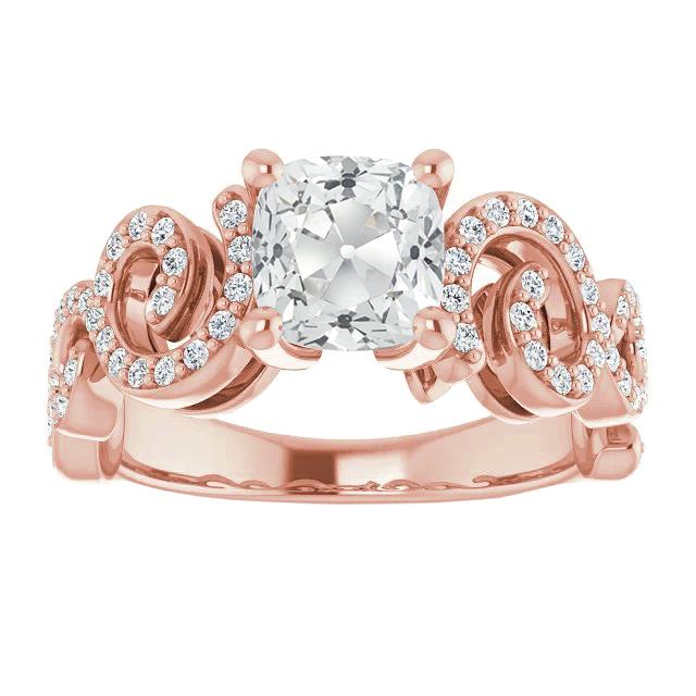 Damen Ringkissen alter Bergmann Diamant Krappen Set 8 Karat Roségold - harrychadent.ch