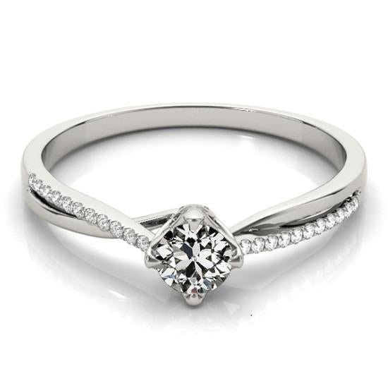 Damen-Verlobungsring alter Bergmann Diamant 2,50 Karat Twisted Shank - harrychadent.ch