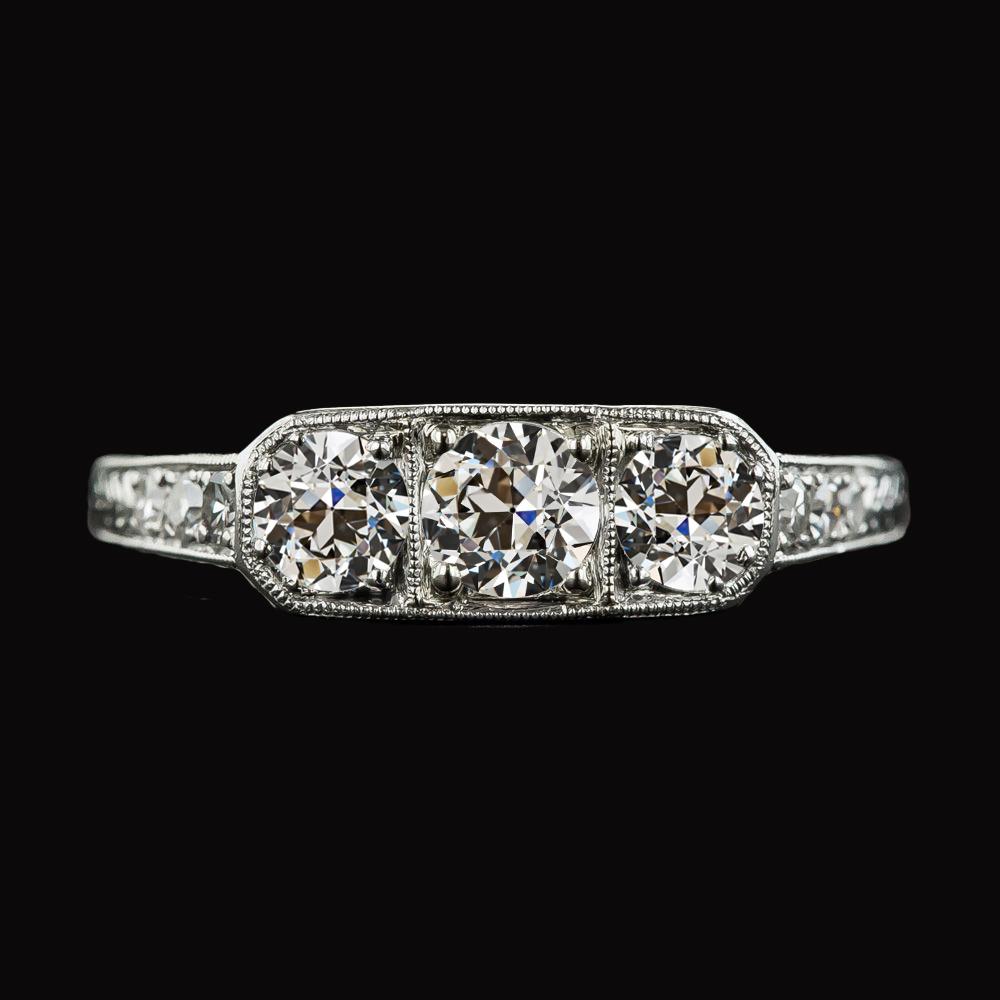 Damen-Verlobungsring Alter Minenschliff Diamant 3,75 Karat Goldschmuck - harrychadent.ch