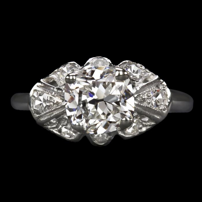 Damen Verlobungsring Kissen alter Bergmann Diamant 6 Karat 14K Gold - harrychadent.ch
