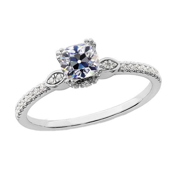 Damen-Verlobungsring rund & Kissen alter Bergmann Diamant 3 Karat - harrychadent.ch