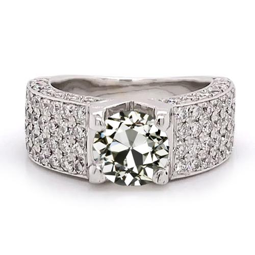 Diamant alter Bergmann Verlobungsring Mehrreihig Pave Set Akzente 4 Karat - harrychadent.ch