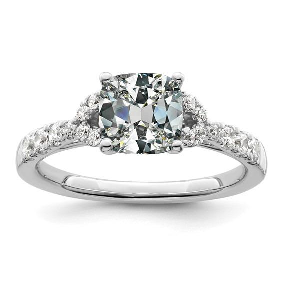 Diamant Cushion alter Bergmann Verlobungsring mit Akzenten 6,50 Karat - harrychadent.ch