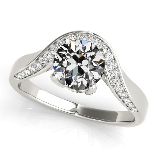 Diamant Old Mine Cut Verlobungsring 4 Krappen Set 3,50 Karat - harrychadent.ch