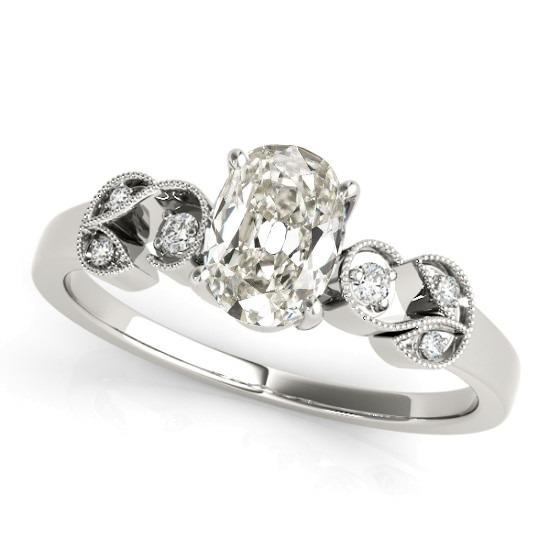 Diamant Oval Old Mine Cut Ehering Milgrain Schaft 3.50 Karat - harrychadent.ch