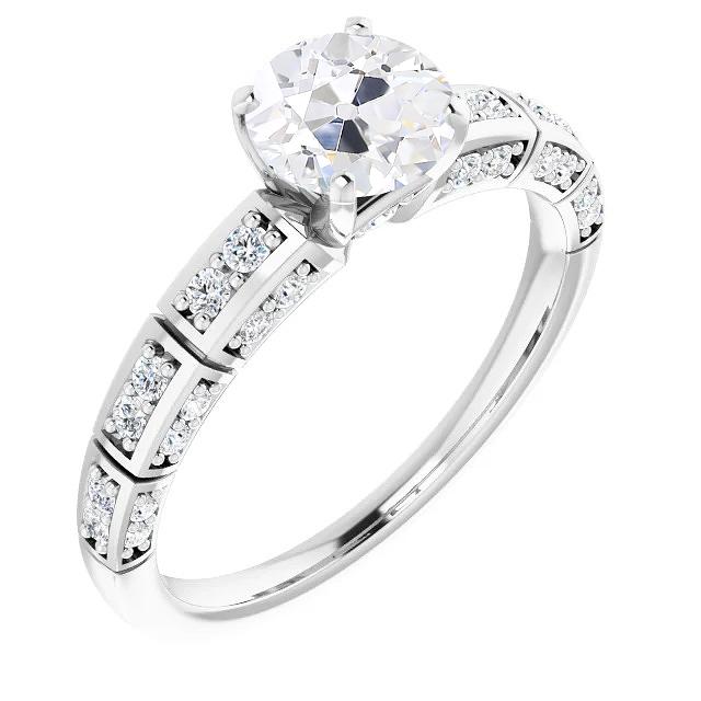 Ehering Rund Alter Minenschliff Diamant 4 Karat Gold Damenschmuck - harrychadent.ch