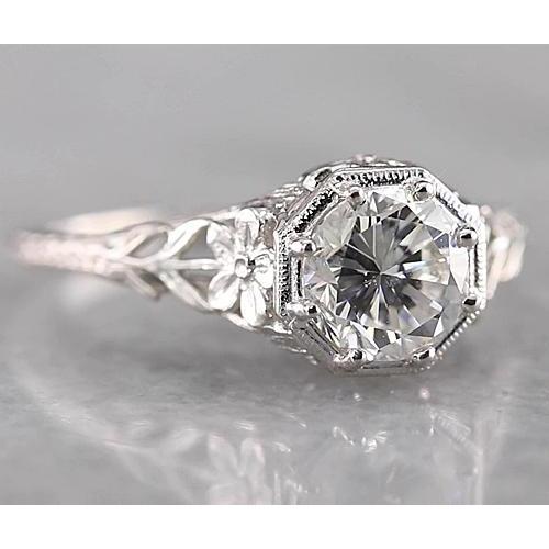 Filigraner runder Diamantring 1,50 Karat Weißgold 14K - harrychadent.ch