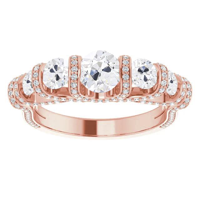 Gold Damen Ehering Rund alter Bergmann Diamant Bar Set 9,50 Karat - harrychadent.ch