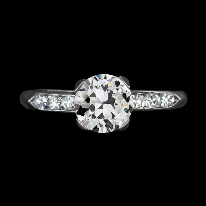 Gold Jubiläumsring Runder alter Minenschliff Diamant 3 Karat Schmuck - harrychadent.ch