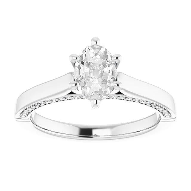 Gold Oval alter Bergmann Diamant Ring Krappen Set 6 Karat Konischer Schaft - harrychadent.ch