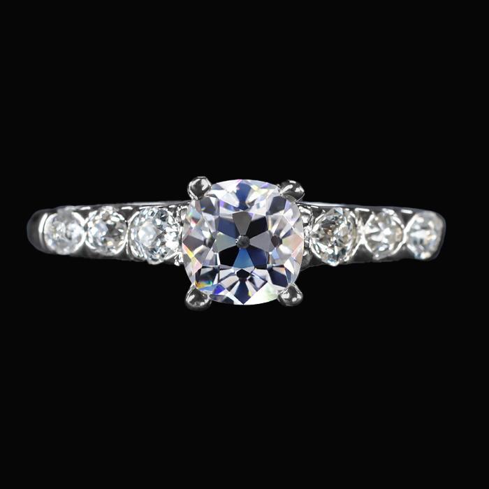 Kissen alter Bergmann Diamant Damenring mit Akzenten Krappen Set 3 Karat - harrychadent.ch