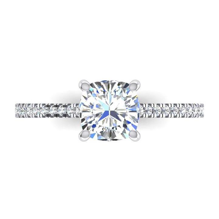 Kissen Altschliff Diamant-Verlobungsring 4,50 Karat Kathedrale Fassung - harrychadent.ch