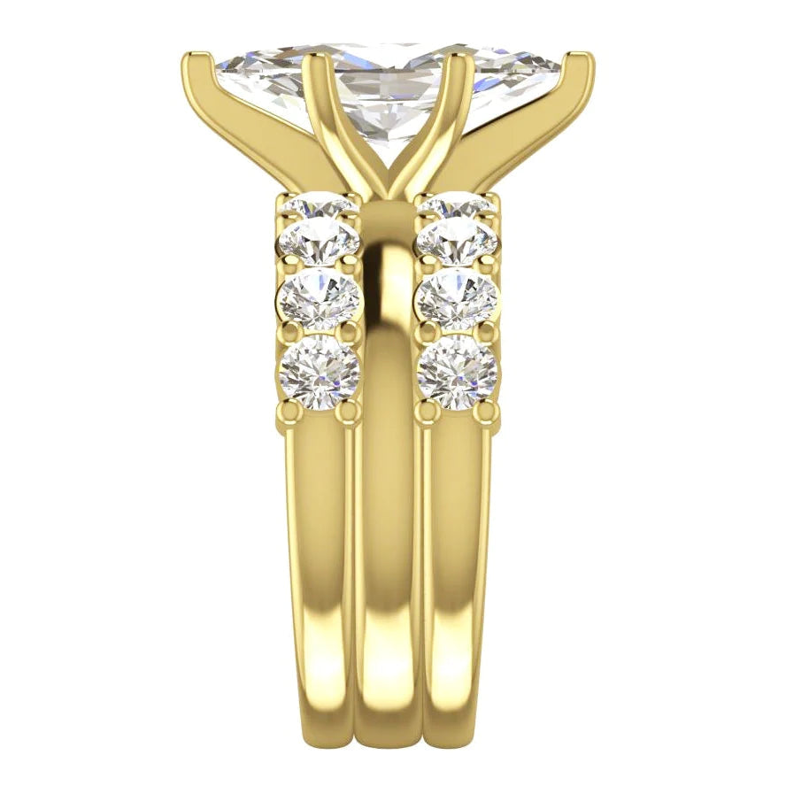 Marquise Diamant Ehering Brautschmuck Gelbgold
