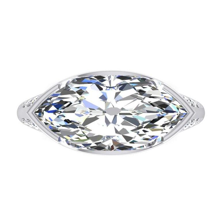 Marquise Old Cut Diamant-Verlobungsring mit V-Krapfen, 5,75 Karat - harrychadent.ch