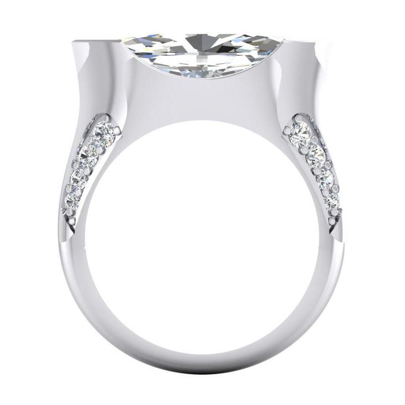 Marquise Old Cut Diamant-Verlobungsring mit V-Krapfen, 5,75 Karat - harrychadent.ch