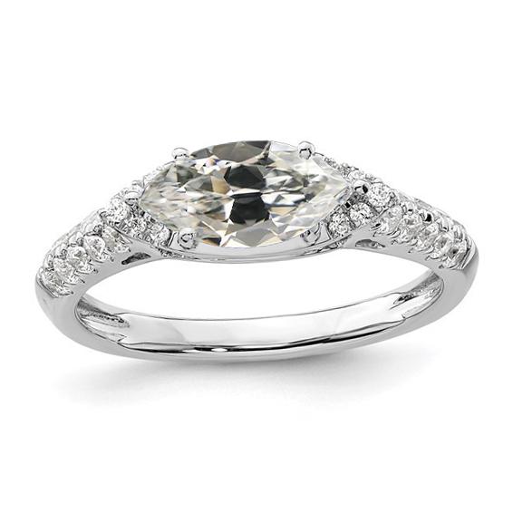 Marquise Old Mine Cut Diamantring 4 Karat Damen Goldschmuck - harrychadent.ch
