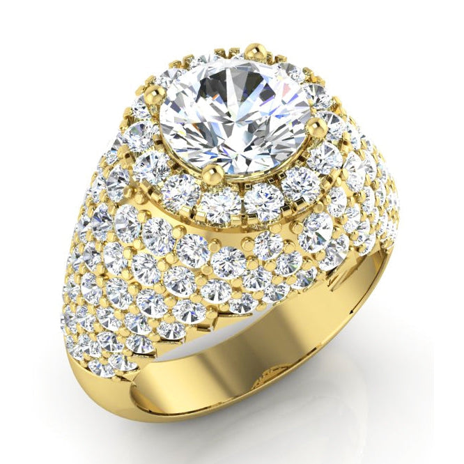 Old Mine Cut Diamant Cluster Ring Gold 6,50 Karat Damenschmuck