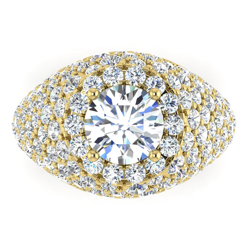 Old Mine Cut Diamant Cluster Ring Gold 6,50 Karat Damenschmuck