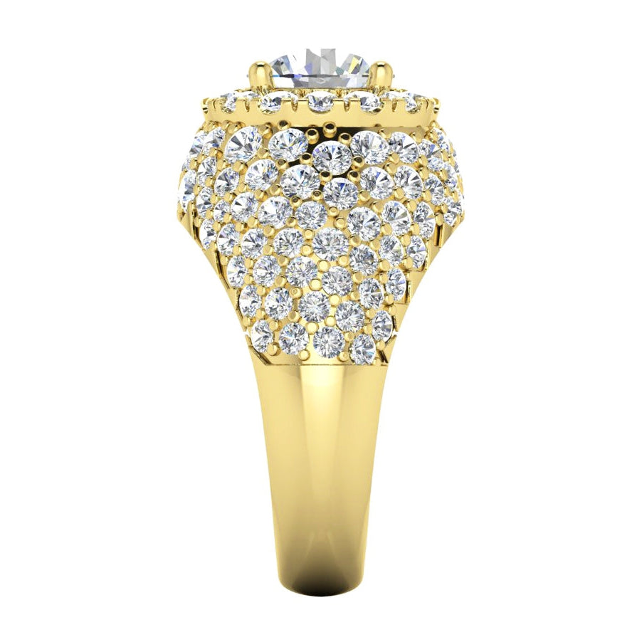 Old Mine Cut Diamant Cluster Ring Gold 6,50 Karat Damenschmuck