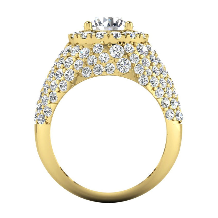 Old Mine Cut Diamant Cluster Ring Gold 6,50 Karat Damenschmuck