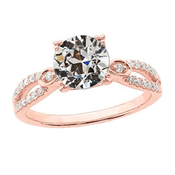 Runder alter Bergmann Diamant Ehering Split Shank 3,75 Karat Gold - harrychadent.ch