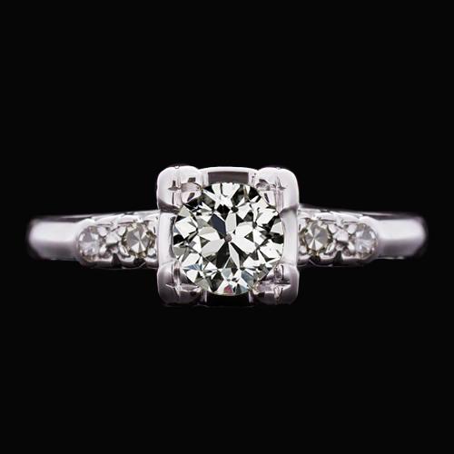 Runder alter europäischer Diamant Ehering 1,50 Karat 14K Gold - harrychadent.ch