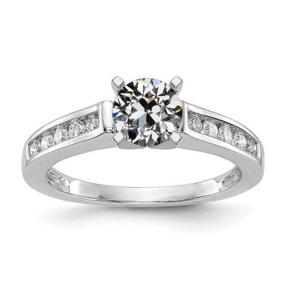 Runder alter Minenschliff Diamant Ehering Kanalset 2,50 Karat - harrychadent.ch