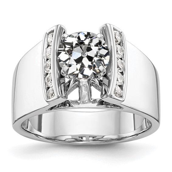 Runder alter Minenschliff Diamant Fancy Ring Channel Set 3 Karat Schmuck - harrychadent.ch
