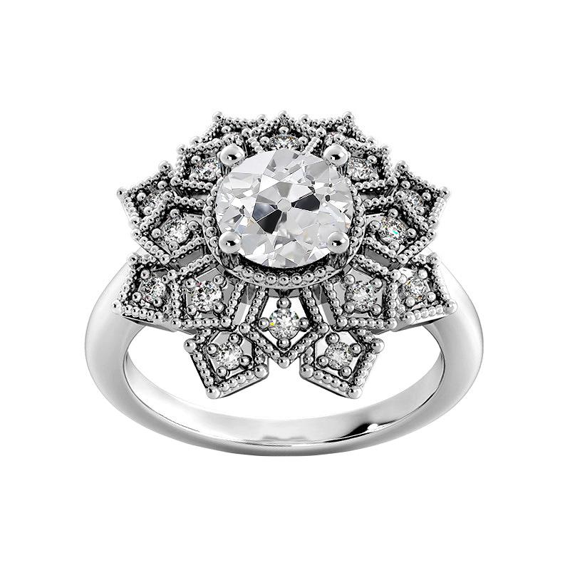 Runder alter Minenschliff Diamantring Stern Stil Schmuck 3 Karat Gold - harrychadent.ch