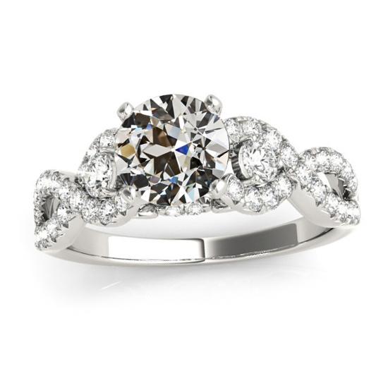 Runder Altschliff Diamantring Infinity Style Weißgold 4 Karat - harrychadent.ch