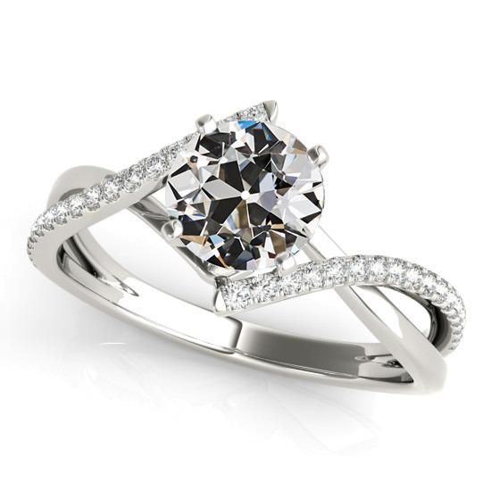 Runder Altschliff Diamantring Twisted Prong Split Shank 3.50 Karat - harrychadent.ch