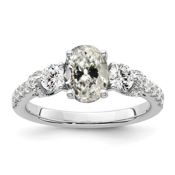 Runder & Ovaler Altschliff-Diamant-Verlobungsring-Krapfen-Set 5,50 Karat - harrychadent.ch