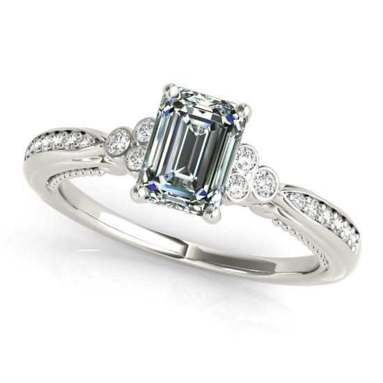 Runder & Smaragdgrüner Diamant Hochzeitsring 14K Gold 4,50 Karat - harrychadent.ch
