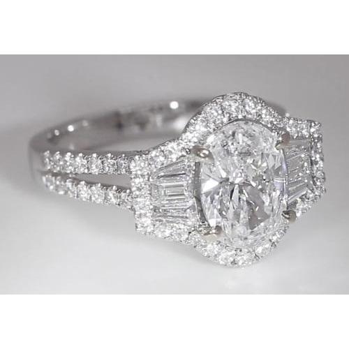 4.50 Karat Diamant-Jubiläumsring im Ovalschliff mit geteiltem Schaft