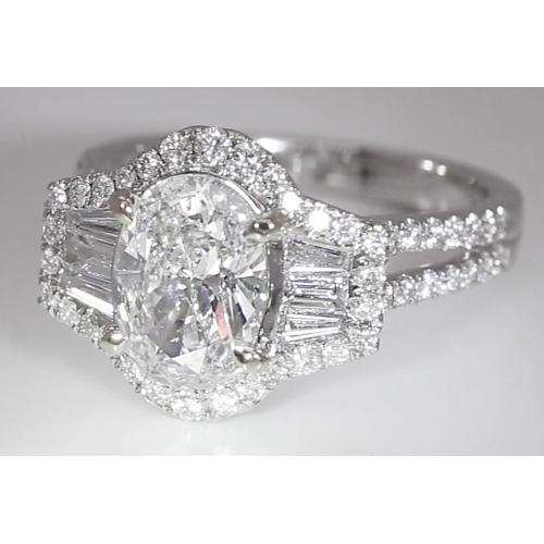 4.50 Karat Diamant-Jubiläumsring im Ovalschliff mit geteiltem Schaft