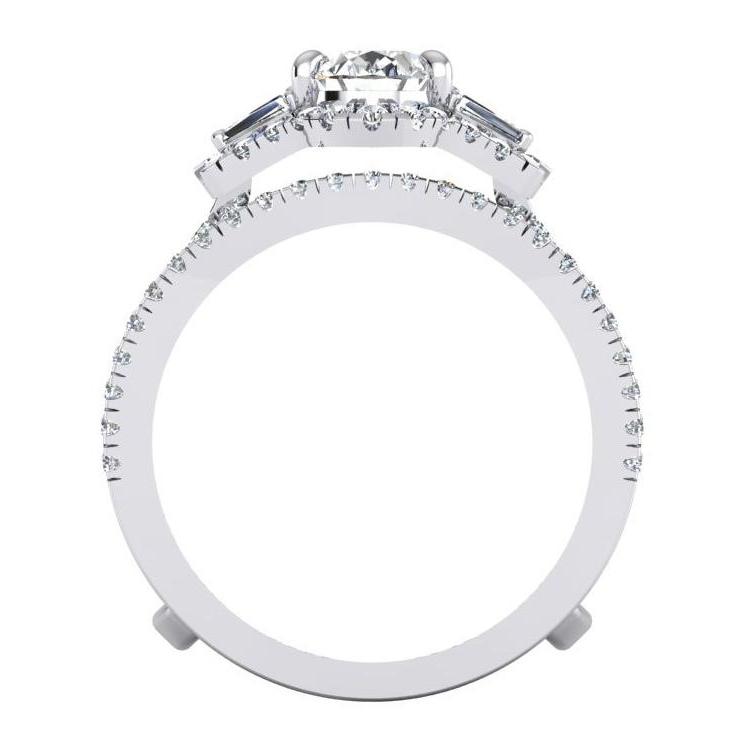 4.50 Karat Diamant-Jubiläumsring im Ovalschliff mit geteiltem Schaft