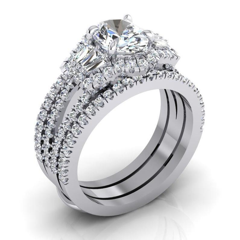 4.50 Karat Diamant-Jubiläumsring im Ovalschliff mit geteiltem Schaft